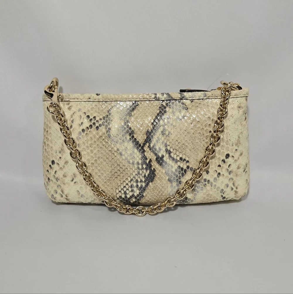 Coach GD/Natural Snake Pattern Leather Small Clutch Purse